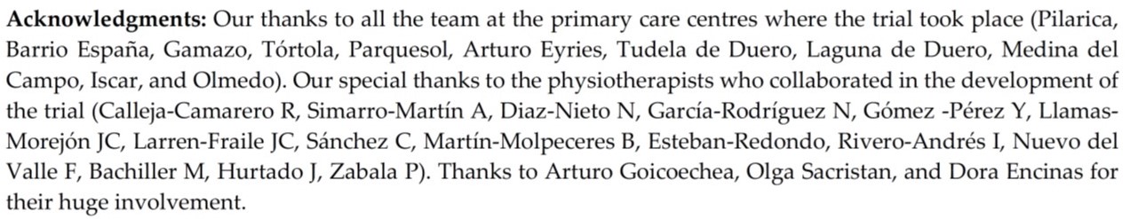 agradecimientos articulo